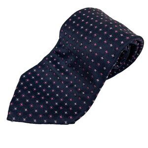 HUGO BOSS‎ 100% SILK Made in Italy Red White & Blue Tie 3.75"